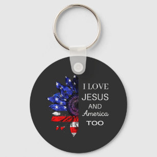Ik hou ook van Jezus en Amerika Sleutelhanger