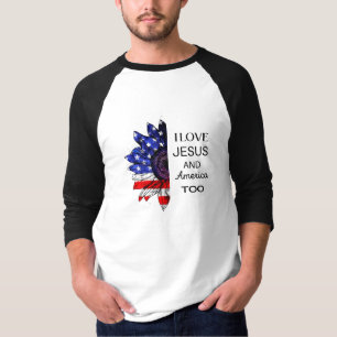 Ik hou ook van Jezus en Amerika T-shirt