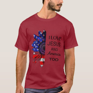 Ik hou ook van Jezus en Amerika T-shirt