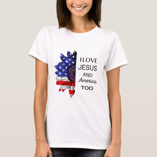 Ik hou ook van Jezus en Amerika T-shirt (Voorkant)