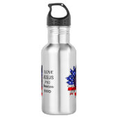 Ik hou ook van Jezus en Amerika Waterfles (Achterkant)