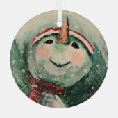 Ik hou ook van sneeuw! glas ornament (Achterkant)