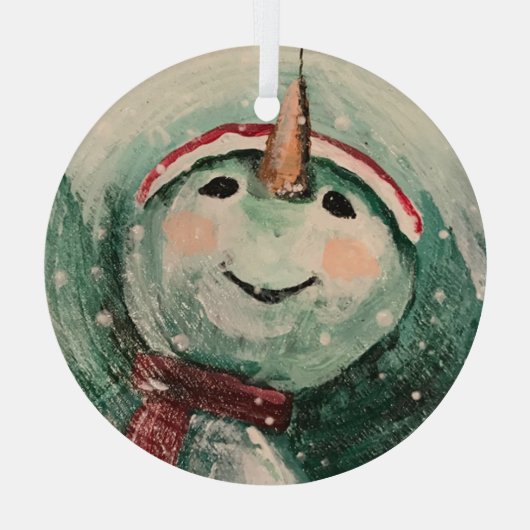 Ik hou ook van sneeuw! glas ornament (Achterkant)