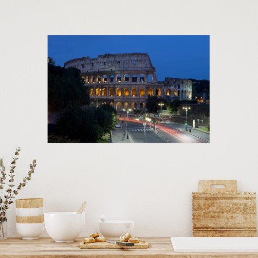 Ik hou 's nachts van Colosseum Poster (Keuken)