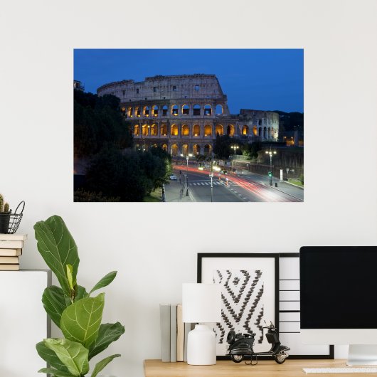 Ik hou 's nachts van Colosseum Poster (Thuiskantoor)