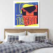 Ik hou van 1930 - Pop art Wrapped Canvas Afdruk (Insitu (Slaapkamer))