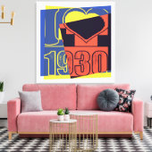Ik hou van 1930 - Pop art Wrapped Canvas Afdruk (Insitu (Woonkamer))
