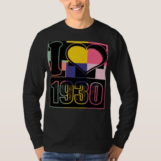 Ik hou van 1930 - Pop kunst  T-Shirt (Voorkant)
