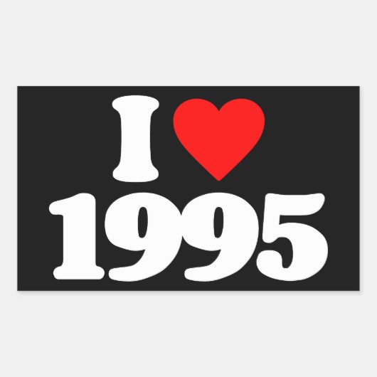 IK HOU VAN 1995 RECHTHOEKIGE STICKER (Voorkant)