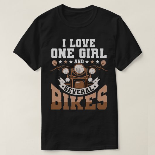 Ik hou van 1 meisje en verschillende fietsen - gra t-shirt (Design voorkant)