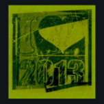Ik hou van 2013 - Green Rock Pop Art - Poster<br><div class="desc">Ik hou van de jaren 2000</div>