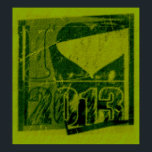 Ik hou van 2013 - Green Rock Pop Art - Poster<br><div class="desc">Ik hou van de jaren 2000</div>