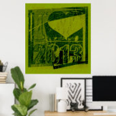 Ik hou van 2013 - Green Rock Pop Art - Poster (Thuiskantoor)