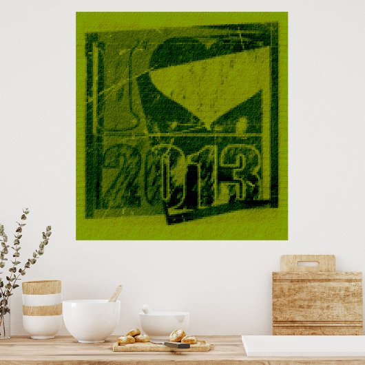 Ik hou van 2013 - Green Rock Pop Art - Poster (Keuken)