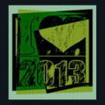Ik hou van 2013 - Hexagonal pixels Pop Art - Poste Poster<br><div class="desc">Ik hou van de jaren 2000</div>