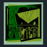 Ik hou van 2013 - Hexagonal pixels Pop Art - Poste Poster<br><div class="desc">Ik hou van de jaren 2000</div>