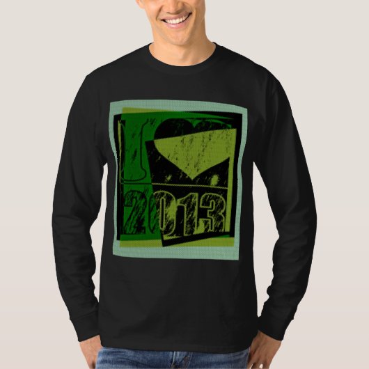 Ik hou van 2013 - Hexagonal pixels Pop Art - T-Shi T-shirt (Voorkant)