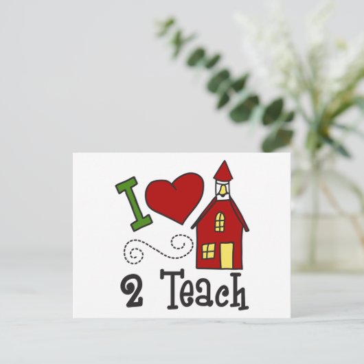 Ik hou van 2 Teach Briefkaart (Staand voorkant)