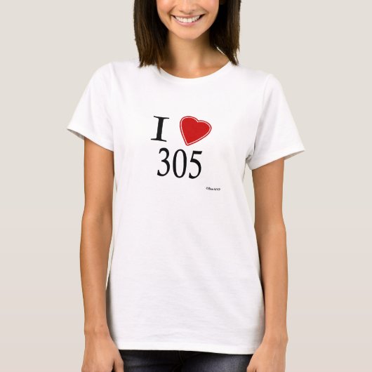 Ik hou van 305 Miami T-shirt (Voorkant)