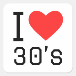 Ik hou van 30 jaar vierkante sticker