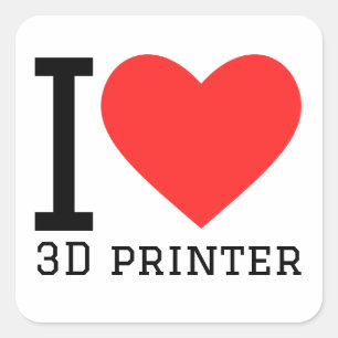 Ik hou van 3D-printer Vierkante Sticker