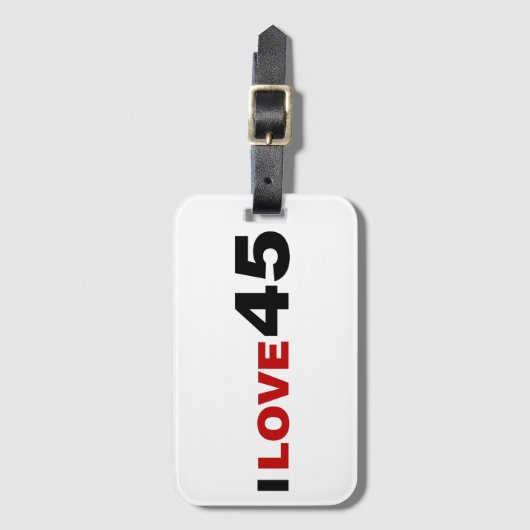 Ik hou van 45 bagagelabel (Voorkant (verticaal))