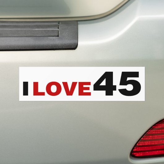 Ik hou van 45 bumpersticker (Op auto)
