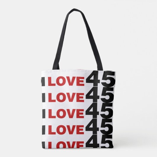 Ik hou van 45 Canvas tas (Achterkant)