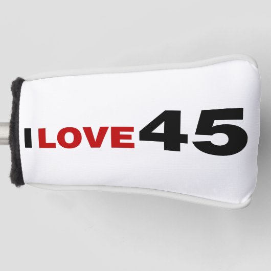 Ik hou van 45 Golf Head Hoesje Golfheadcover (Voorkant)