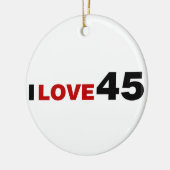 Ik hou van 45  keramisch ornament (Links)