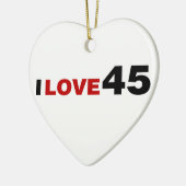 Ik hou van 45 keramisch ornament (Links)