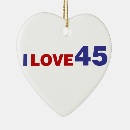 Ik hou van 45 keramisch ornament (Rechts)