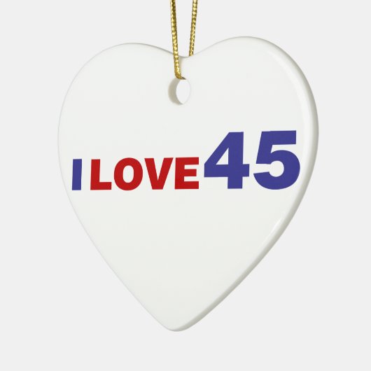 Ik hou van 45 keramisch ornament (Links)