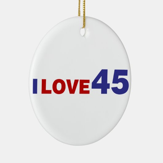 Ik hou van 45 keramisch ornament (Rechts)