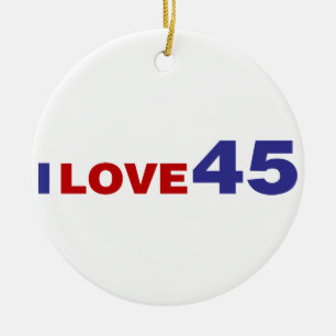 Ik hou van 45 keramisch ornament