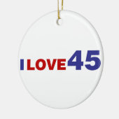 Ik hou van 45 keramisch ornament (Links)