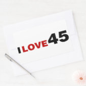 Ik hou van 45 rechthoekige sticker (Envelop)