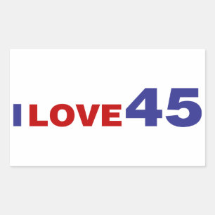 Ik hou van 45 rechthoekige sticker