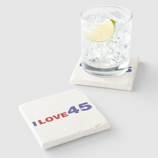 Ik hou van 45 stenen onderzetter (Zijkant)