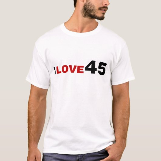 Ik hou van 45 t-shirt (Voorkant)