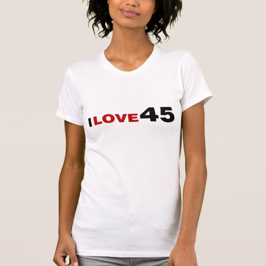 Ik hou van 45 t-shirt (Voorkant)