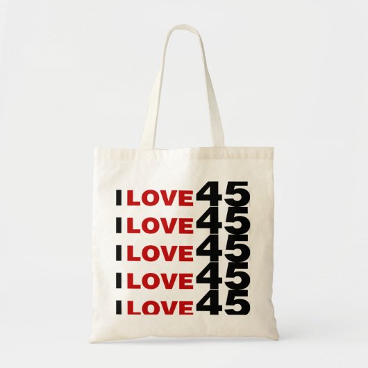 Ik hou van 45 tote bag (Voorkant)