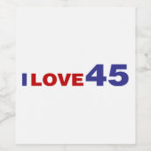 Ik hou van 45 wijn etiket (Enkel label)