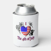 Ik hou van 4 juli blikjeskoeler (Blikje Voorkant)
