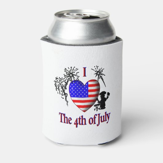 Ik hou van 4 juli blikjeskoeler (Blikje Achterkant)