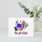 Ik hou van 4 juli briefkaart (Staand voorkant)