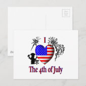 Ik hou van 4 juli briefkaart (Voorkant / Achterkant)