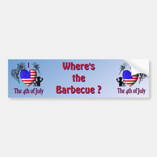Ik hou van 4 juli bumpersticker (Voorkant)