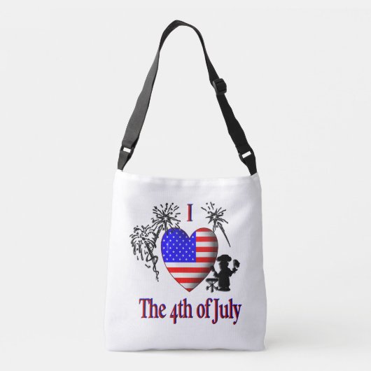 Ik hou van 4 juli crossbody tas (Achterkant)