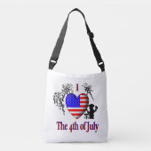 Ik hou van 4 juli crossbody tas (Voorkant)